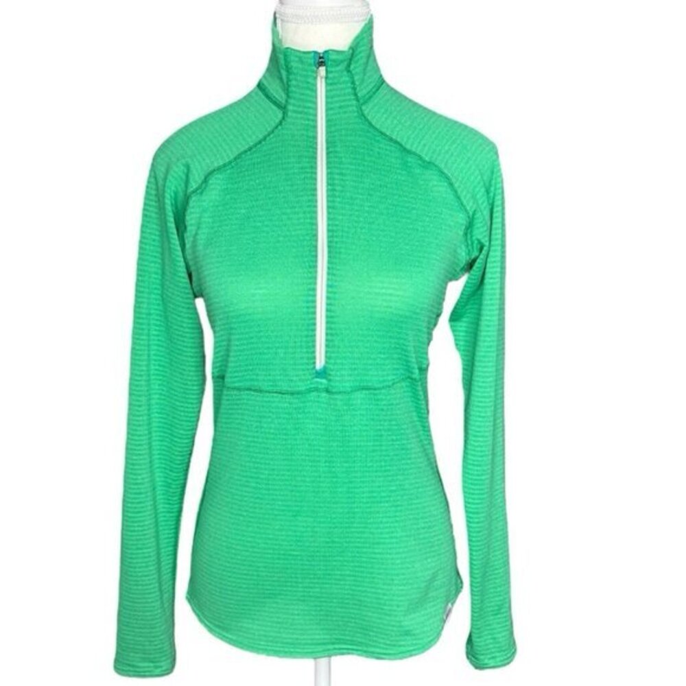 Patagonia Womens Capilene 4 Expedition‎ Weight 1/4 Zip Green Base Layer Small